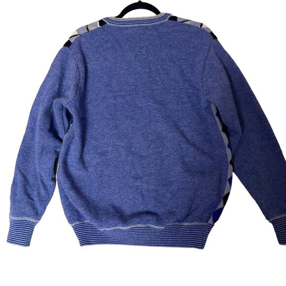 Vintage Lambswool Dad Sweater Men’s 40 Blue Argyle Knit Golf Prep Tenniscore - Picture 4 of 9